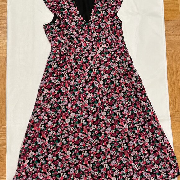 J.Crew Factory Floral Fit & Flare Dress – Pockets - Size 6P - Petite - Picture 3 of 6